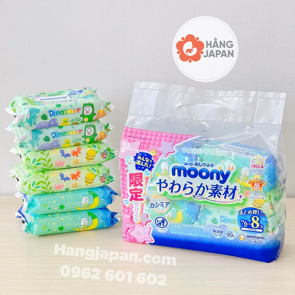 Khăn ướt MOONY Nhật Bản mẫu mới chính hãng