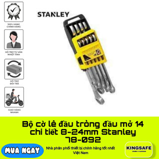 Bộ cờ lê đầu tròng đầu mở 14 chi tiết 8-24mm stanley 78-092