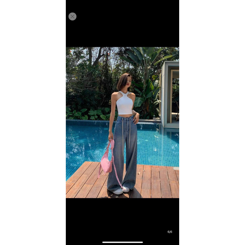 Crop thun 3 lỗ cách điệu