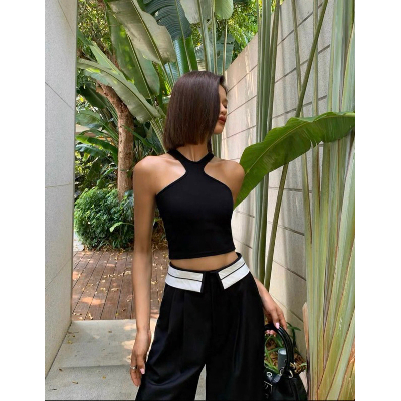 Crop thun 3 lỗ cách điệu