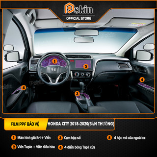 Dán PPF nội thất ô tô Honda City 2018-2020 (Bản thường) chống xước, che mờ vết xước.
