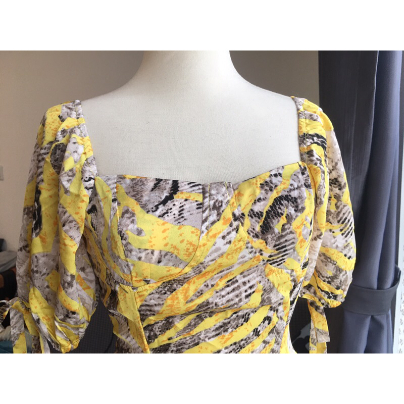 Đầm satin tay cột nơ SHEIN