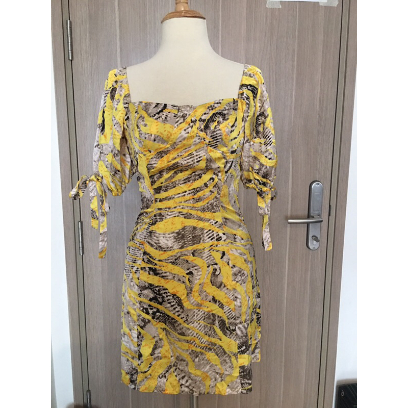 Đầm satin tay cột nơ SHEIN