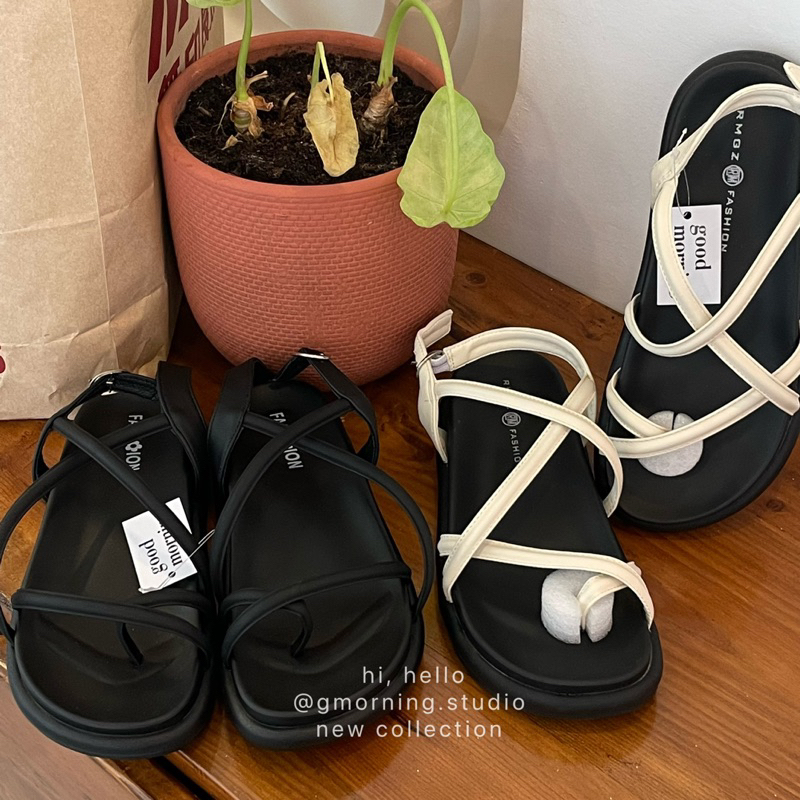 GIÀY SANDAL HQ (TRẮNG/ĐEN) - CÓ SẴN