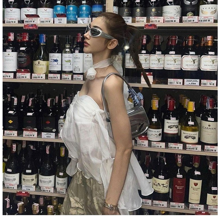 Áo cúp ngực kiểu tua rua vạt xẻ 704 chất voan FIORI STORE