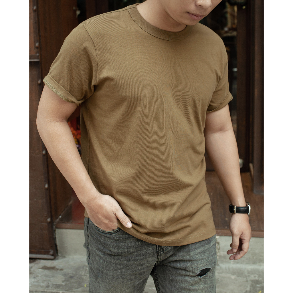 Áo Thun Nam Trơn Cổ Tròn 100% Cotton Premium DUSTYMAN - Form Regular Fit - Basic