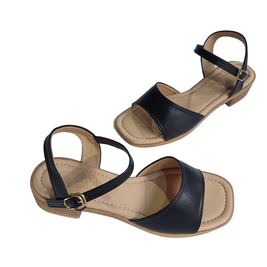 Giày Sandal nữ cao gót 3cm HÀ NAM da bò thật thời trang cao cấp DNU2178