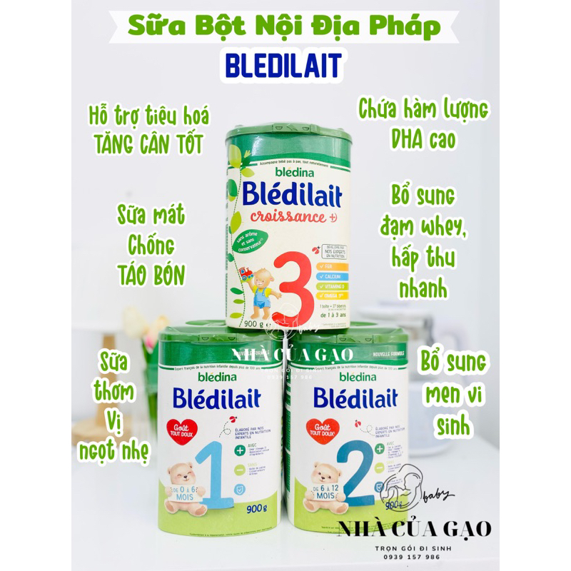 Sữa bột BLEDILAIT Pháp số 1-2-3 900g