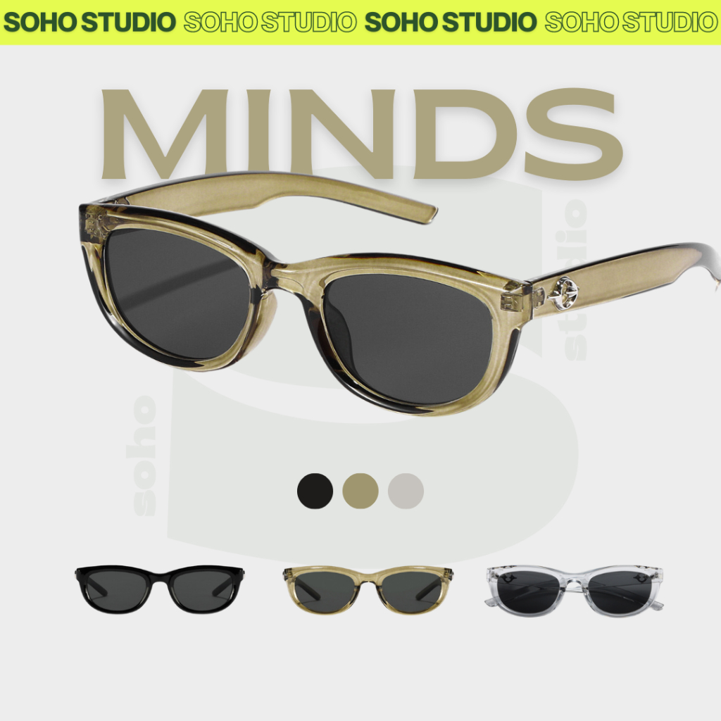 Kính mát nam nữ thời trang MINDS Soho Studio gọng mắt mèo thiết kế năng động thu hút với màu đen ngầu xanh trog chống UV