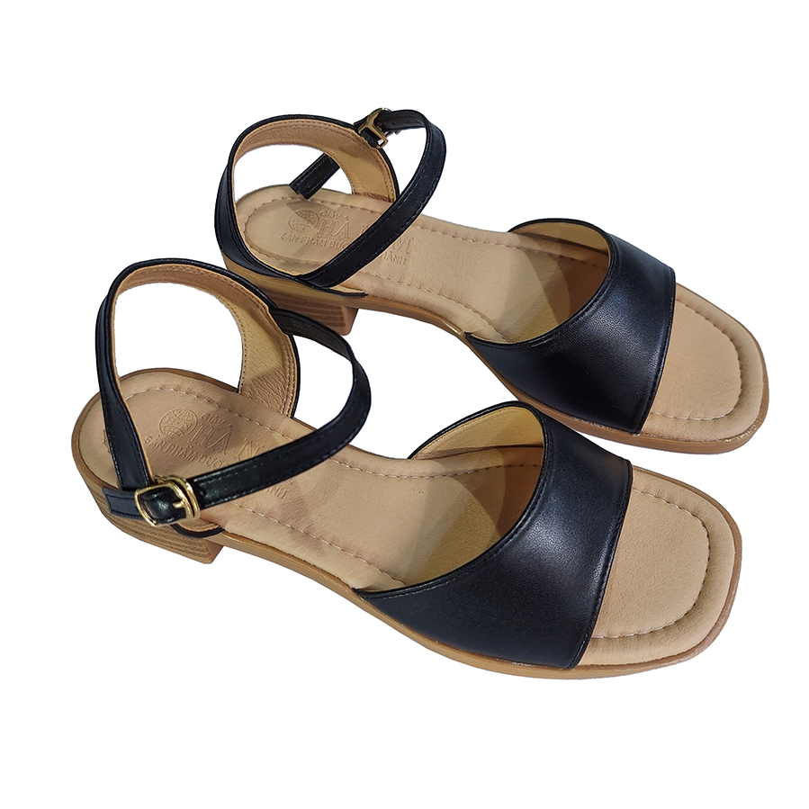 Giày Sandal nữ cao gót 3cm HÀ NAM da bò thật thời trang cao cấp DNU2178