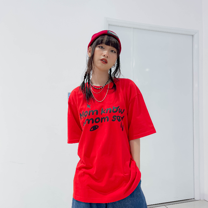 Áo thun Unisex tay lỡ cotton local brand HIDANZ - Mom Know Mom Sad