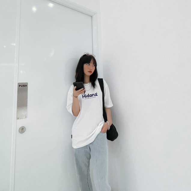 Áo thun Unisex tay lỡ cotton local brand HIDANZ - Popular Logo