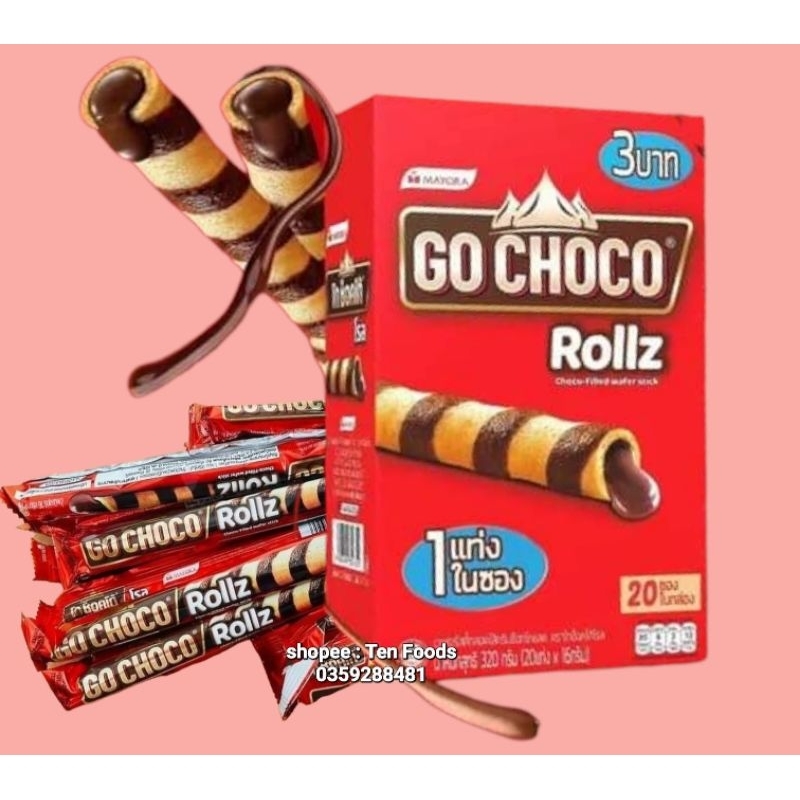 Bánh Ốc Quế Socola Chảy Go Choco Rollz Thái Lan / Bánh Quế Socola / Nabati