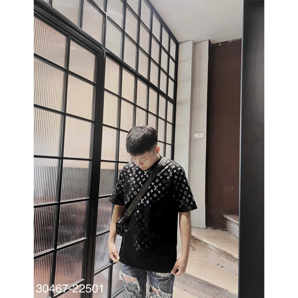 Áo Phông Nam In Họa Tiết Hoa Siêu Đẹp - Tee LV Nam Nữ In Nhiệt Cao Cấp