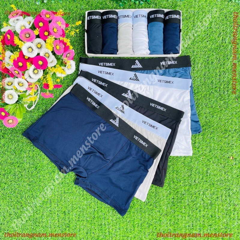 Combo quần sịp đùi nam. Quần lót đùi nam, mẫu VIETSIMEX chất vải thun lạnh, co giãn 4 chiều thoáng mát, thấm hút mồ hôi