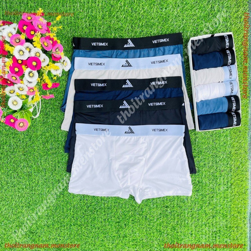 Combo quần sịp đùi nam. Quần lót đùi nam, mẫu VIETSIMEX chất vải thun lạnh, co giãn 4 chiều thoáng mát, thấm hút mồ hôi