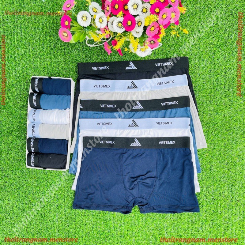 Combo quần sịp đùi nam. Quần lót đùi nam, mẫu VIETSIMEX chất vải thun lạnh, co giãn 4 chiều thoáng mát, thấm hút mồ hôi