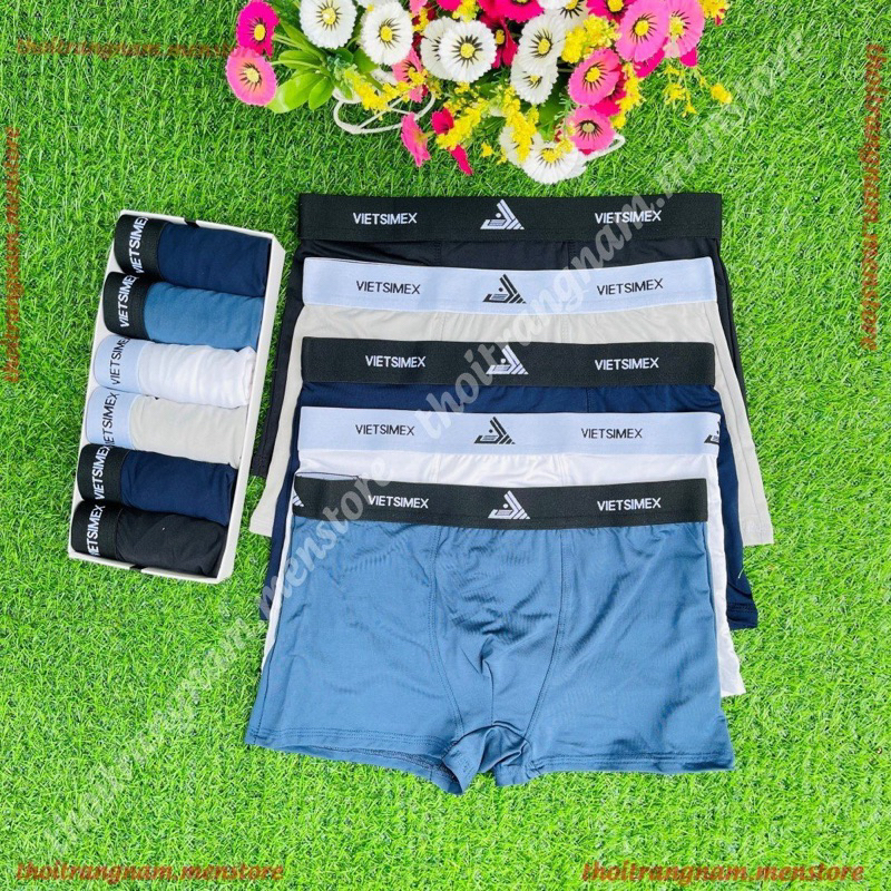 Combo quần sịp đùi nam. Quần lót đùi nam, mẫu VIETSIMEX chất vải thun lạnh, co giãn 4 chiều thoáng mát, thấm hút mồ hôi