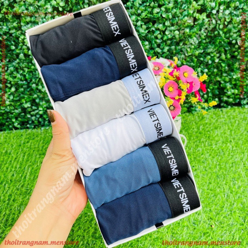 Combo quần sịp đùi nam. Quần lót đùi nam, mẫu VIETSIMEX chất vải thun lạnh, co giãn 4 chiều thoáng mát, thấm hút mồ hôi