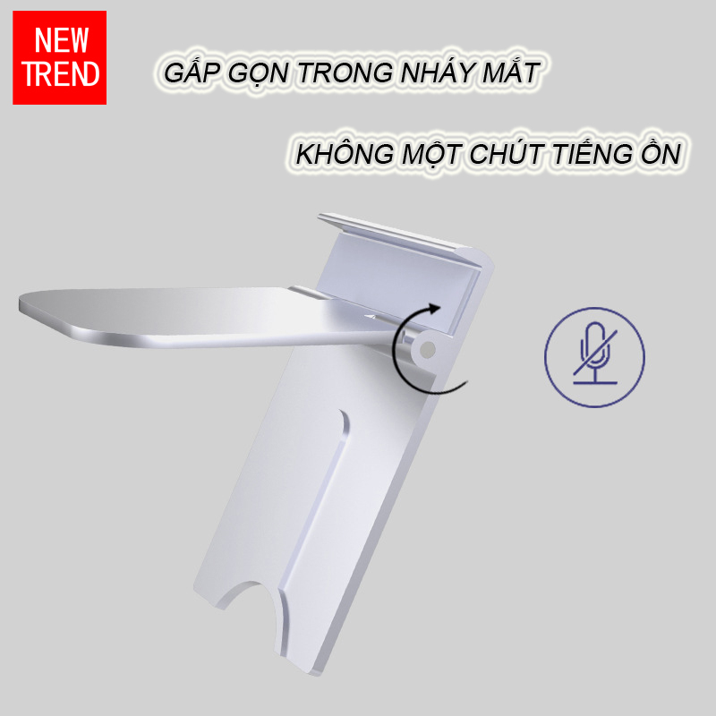Giá đỡ đế kê điện thoại có thể điều chỉnh góc nghiêng gấp gọn, công nghệ sơn cao cấp