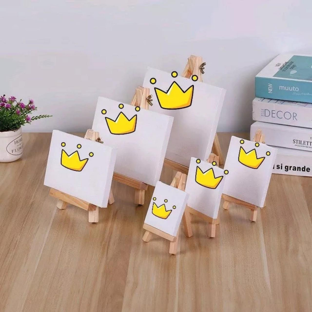 Combo toan+ giá vẽ mini  phù hợp vẽ màu nước, acrylic làm tranh để bàn. Toan vẽ canvas mi