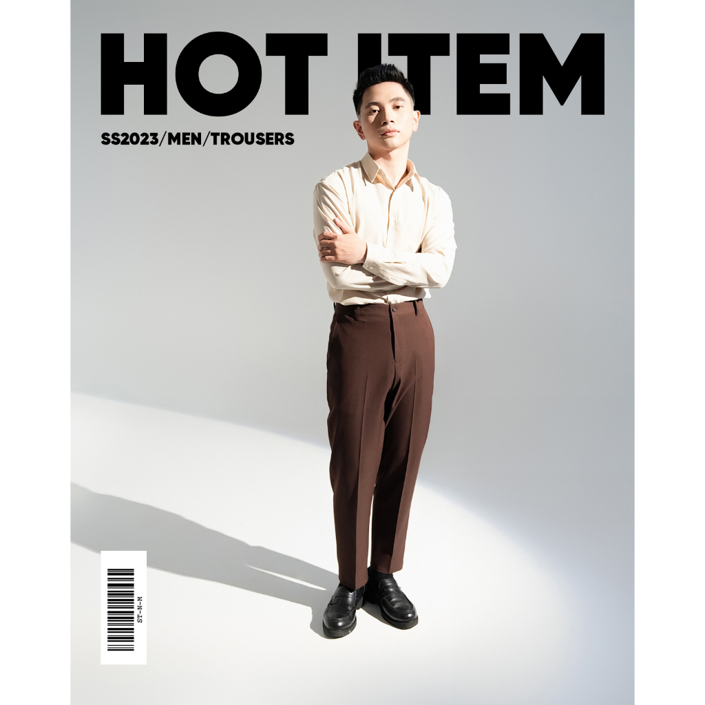 Quần Âu Nam Cạp Cao COCOZZI Màu Nâu, Dòng Quần Nam Soul Trousers Ống Suông 100% Cotton Tự Nhiên Cao Cấp