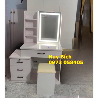 Bàn trang điểm ngang 1m,gương led cảm ứng 3 màu,nhựa đài loan.