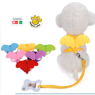 Dây dắt thú cưng chó mèo đi dạo hình cánh thiên thần đáng yêu, dây yếm đôi cánh