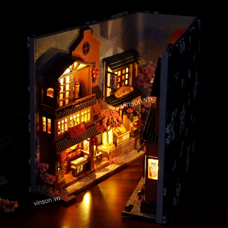 Mô hình BOOK NOOK,Diy house mô hình,Mô Hình,Nhà Gỗ Diy BOOK Nook,Quà sinh nhật