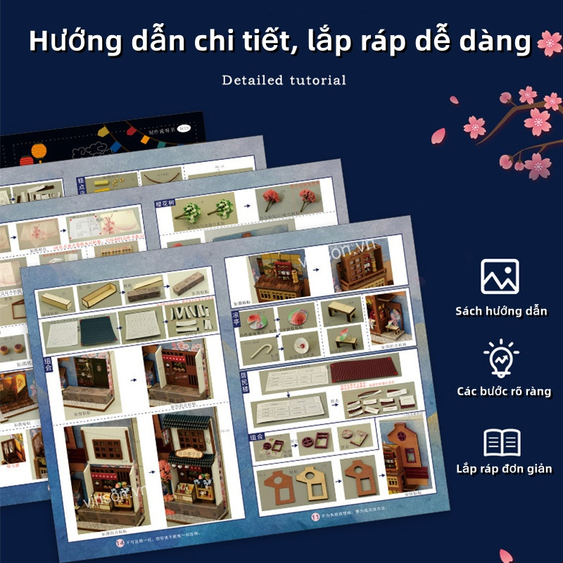 Mô hình BOOK NOOK,Diy house mô hình,Mô Hình,Nhà Gỗ Diy BOOK Nook,Quà sinh nhật