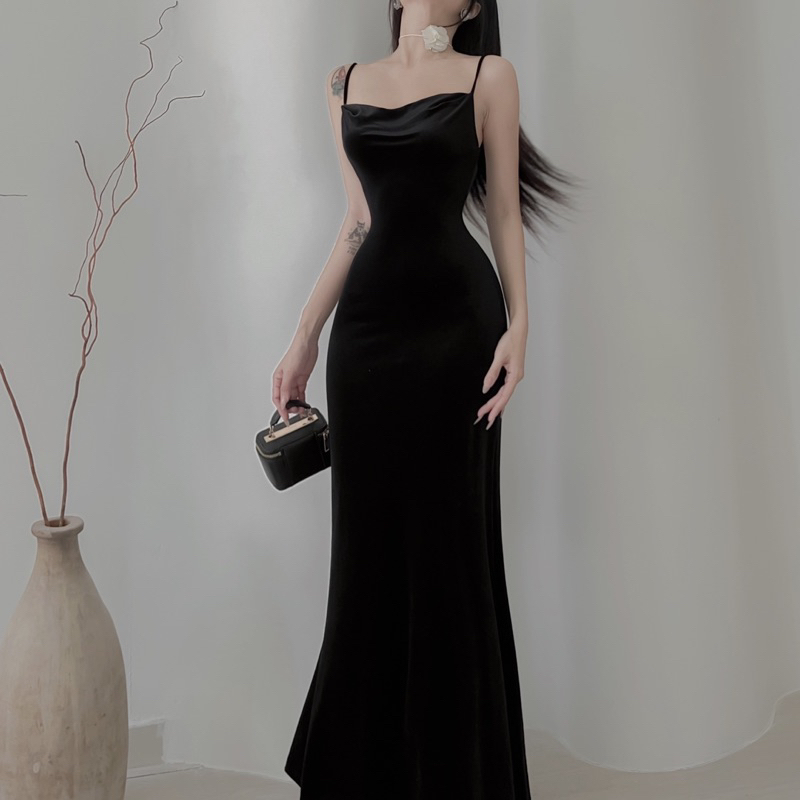 Đầm Nhung Maxi Cổ Đổ - Ladonna Dress