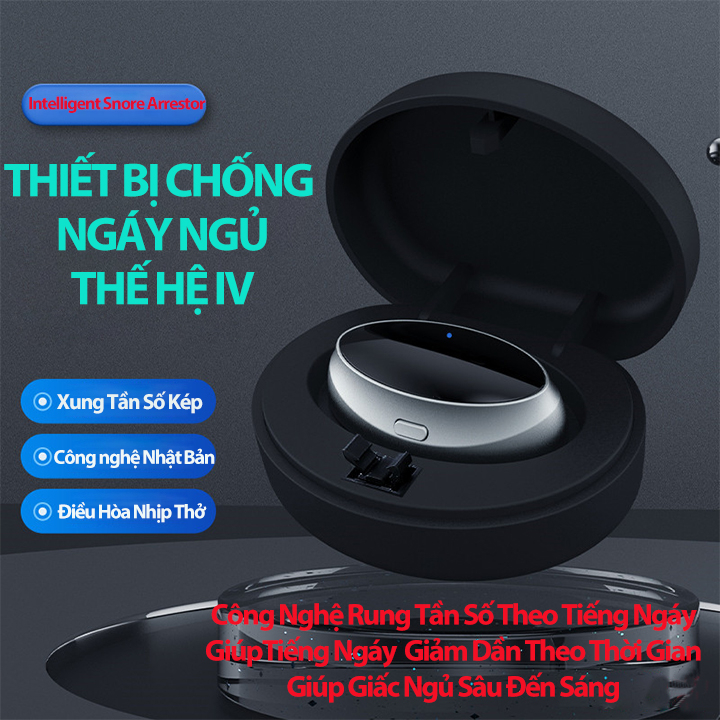 Máy Chống Ngáy Ngủ Thế Hệ 4 Snore Arrestor Công Nghệ TENS Nhận Dạng Tiếng Ngáy Xoa Bóp Vật Lý 3 Cấp Độ Tặng 10 Miếng Dán