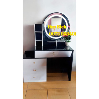 Bàn trang điểm ngang 1m,gương led cảm ứng 3 chế độ,nhựa đài loan