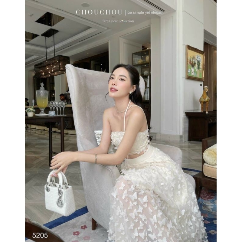 set áo cup croptop nhúng thun chân váy xoè dài vải ren hoa nổi siêu xịn siêu đẹp siêu hot