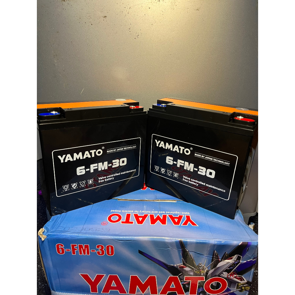 Bộ 4 Bình Ắc Quy Xe Máy Điện YAMATO 6-FM-30 12V-30AH, acquy dùng cho Loa Kéo, Năng Lượng Mặt Trời