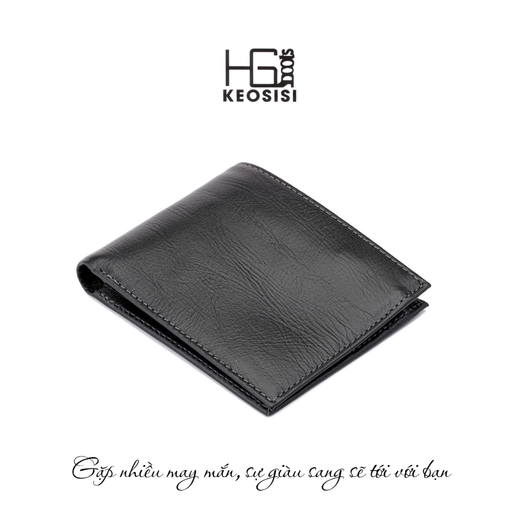 Ví Da Nam Cao Cấp VH01 vân gỗ Có hộp đựng sang trọng Bóp nam da bò thật KEOSISI Bảo hành 24 tháng