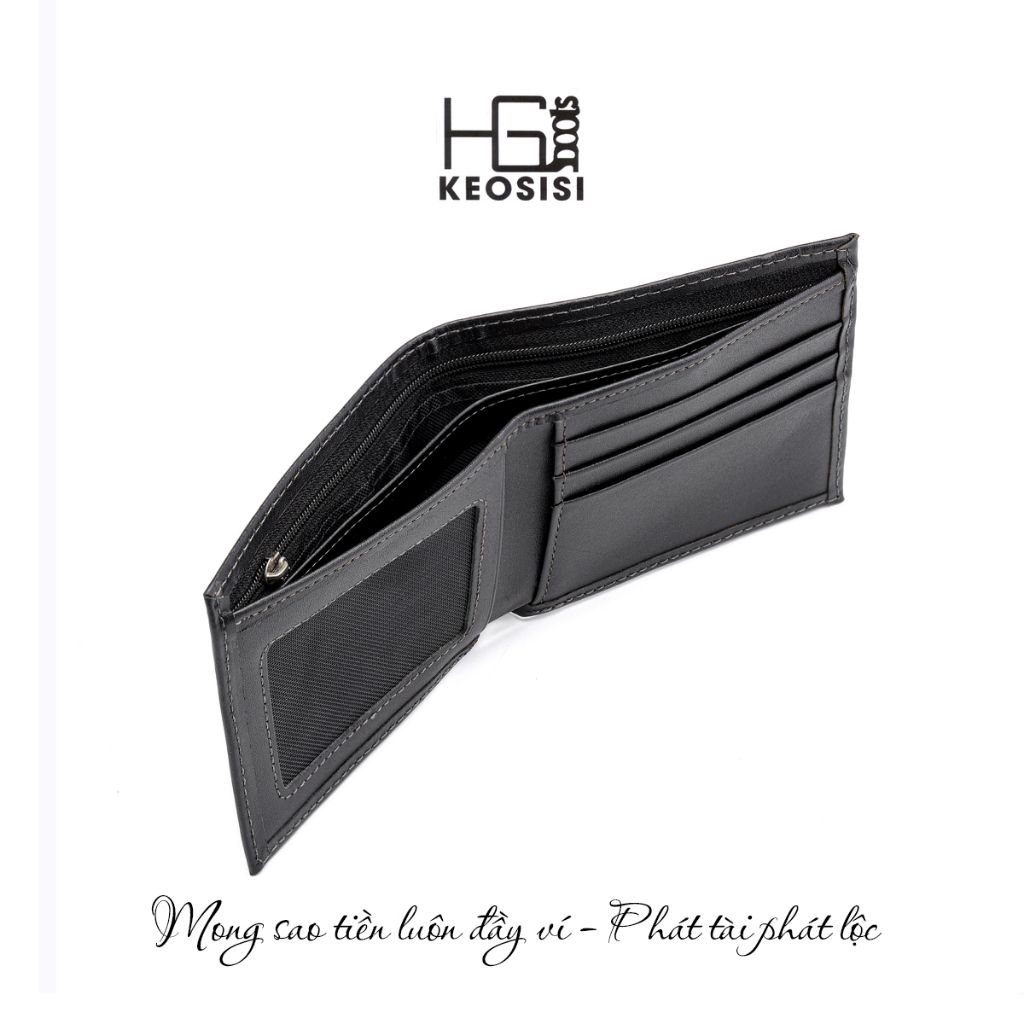 Ví Da Nam Cao Cấp VH01 vân gỗ Có hộp đựng sang trọng Bóp nam da bò thật KEOSISI Bảo hành 24 tháng