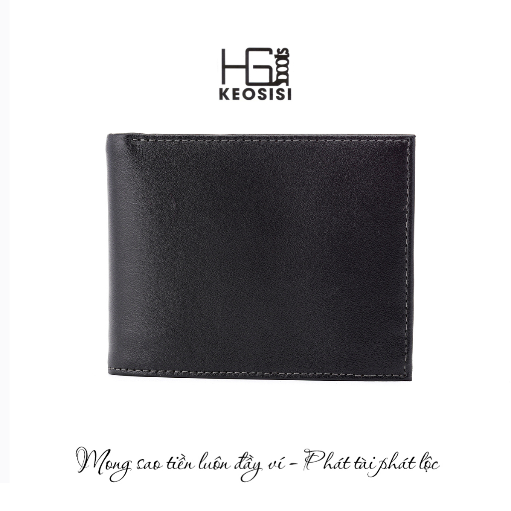 Ví nam mini da bò thật chân Kim Có hộp đựng sang trọng Bóp nam cao cấp KEOSISI Bảo hành 24 tháng