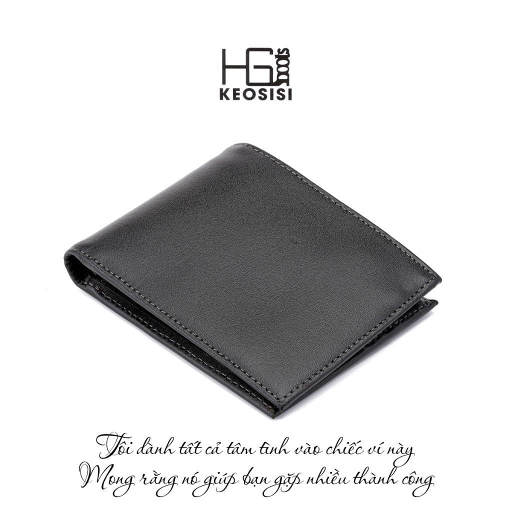 Ví nam mini da bò thật chân Kim Có hộp đựng sang trọng Bóp nam cao cấp KEOSISI Bảo hành 24 tháng