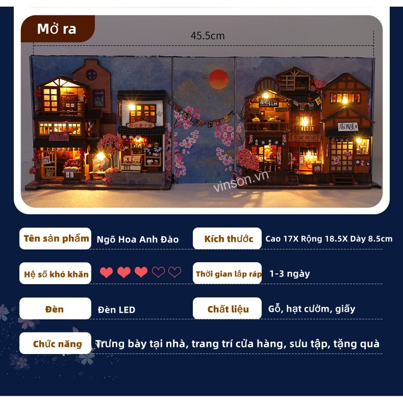 Mô hình BOOK NOOK,Diy house mô hình,Mô Hình,Nhà Gỗ Diy BOOK Nook,Quà sinh nhật