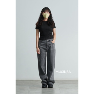 Quần jean MUS1NSA lưng cao ống đứng