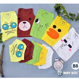 Bộ quần áo ba lỗ, quần chip cotton cho bé