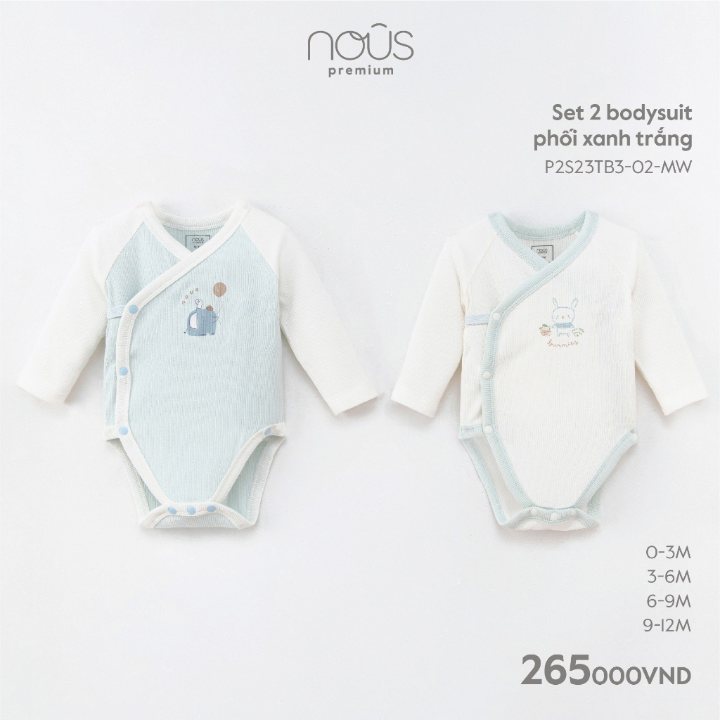 Set 2 bộ body suit Nous ( 3-12 tháng )