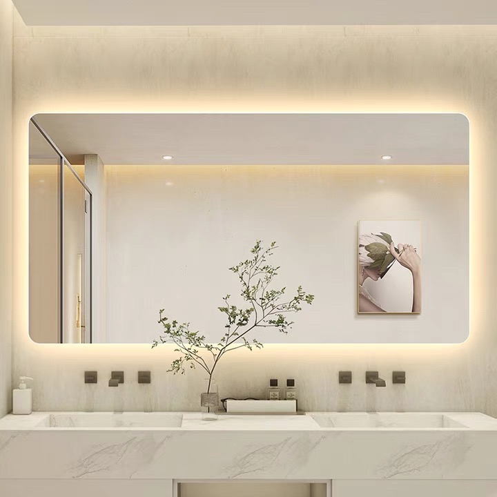 Gương chữ nhật treo phòng tắm bàn trang điểm led cảm ứng cao cấp VUADECOR kích thước theo yêu cầu