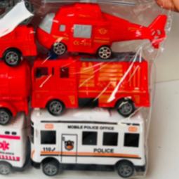 Túi 6 xe cứu thương dạy bé kĩ năng sống màu đỏ