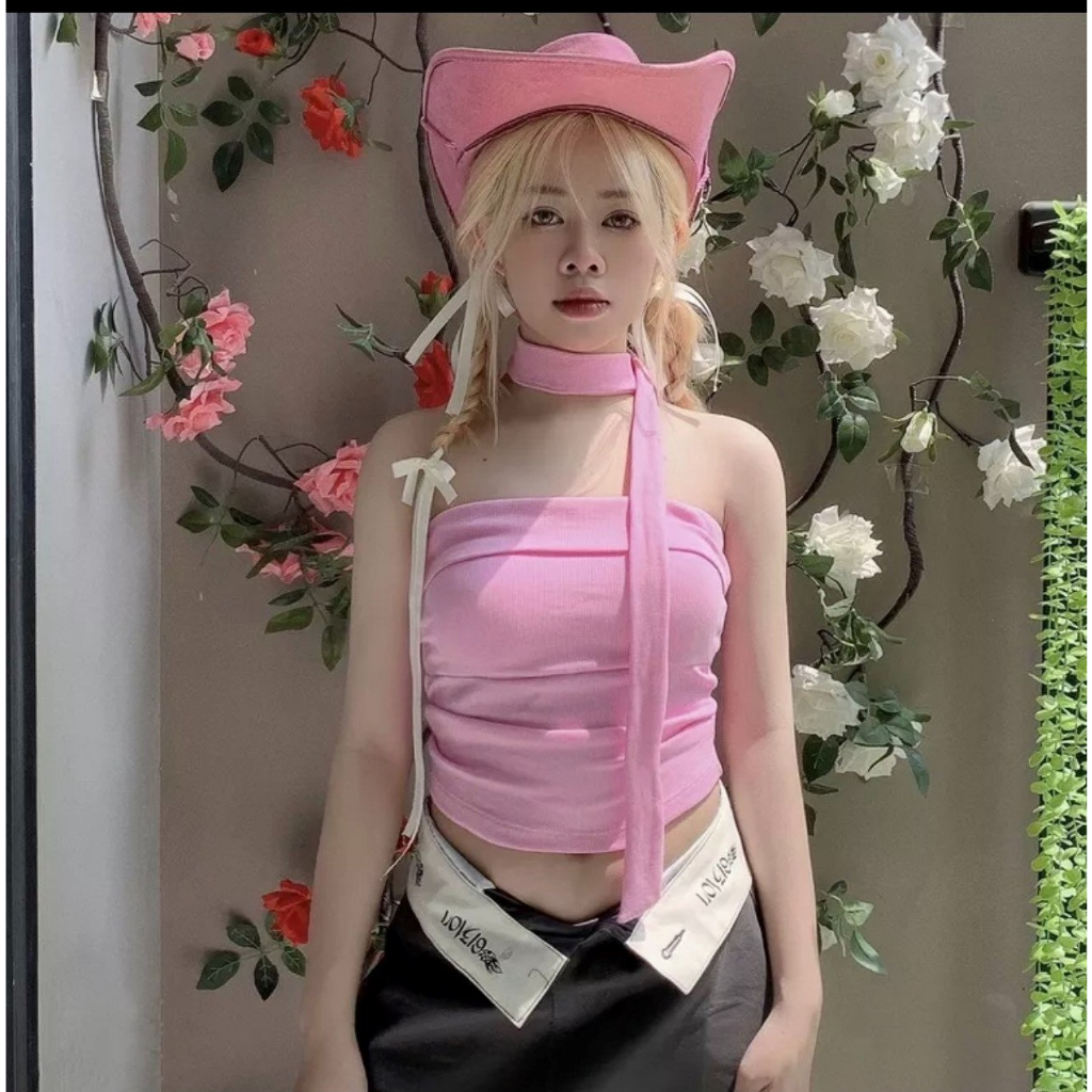 Áo ống nữ cúp ngực kèm dây màu pastel chất thun 732 FIORI STORE