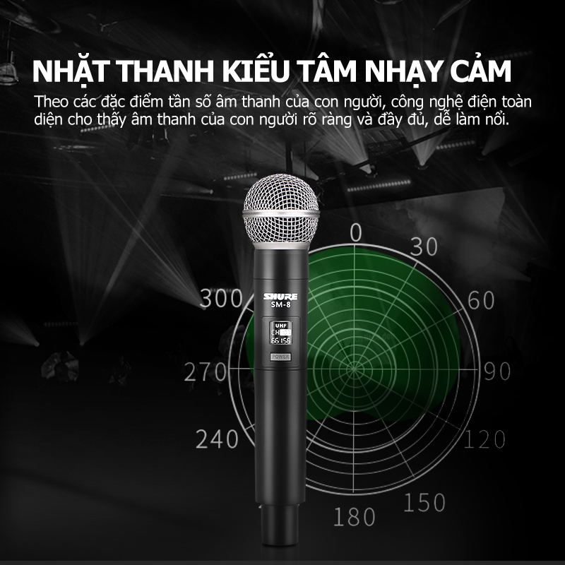 Shuer/SM-8 microphone wireless,micro không dây cao cấp,micro hát karaoke không dây chống hú