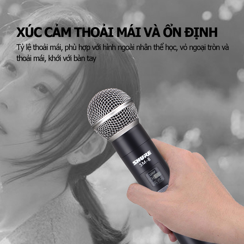 Shuer/SM-8 microphone wireless,micro không dây cao cấp,micro hát karaoke không dây chống hú