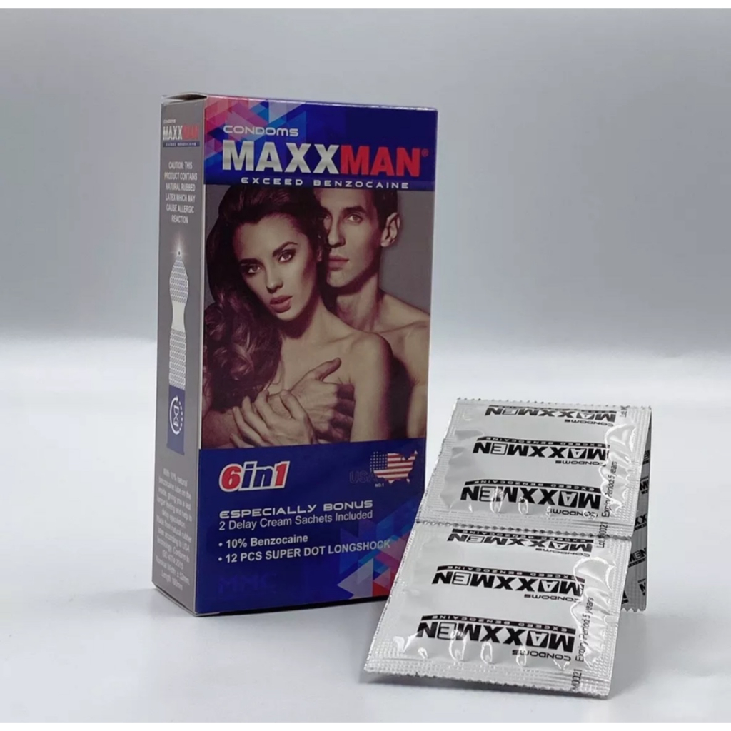 Bao cao su MAXXMEN 6 in1 Kéo dài thời gian, Gân gai, Siêu mỏng - Hộp 12 cái