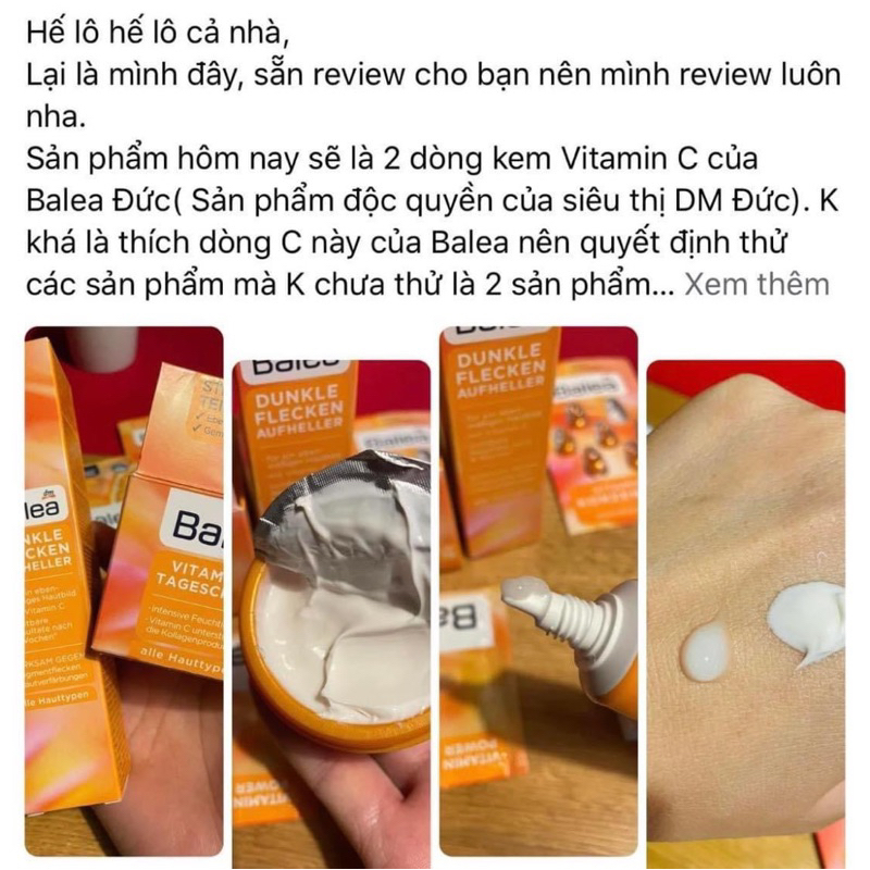 Kem Xoá Thâm Nám, Tàn Nhang Balea Vitamin C nội địa Đức